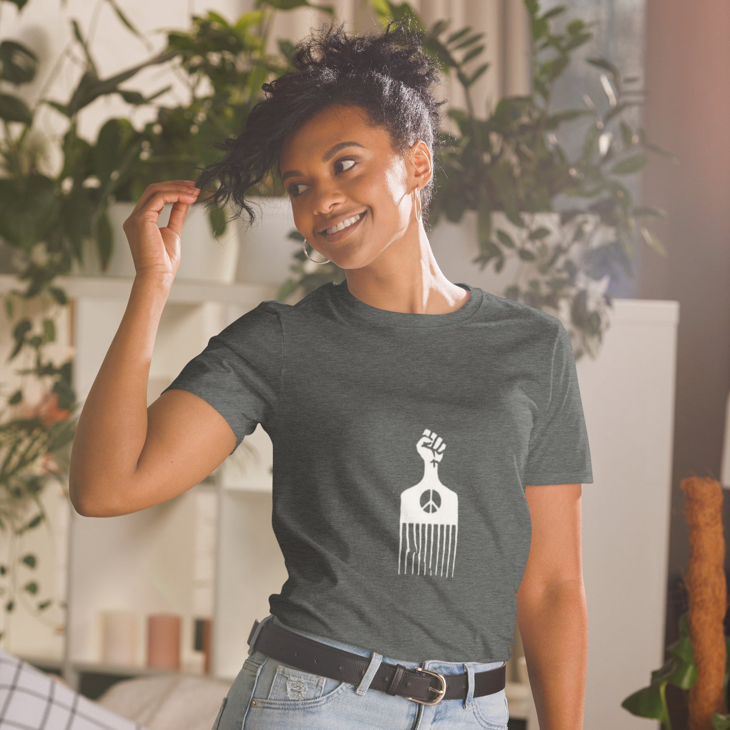 Black Power Hair Pick Unisex T-Shirt