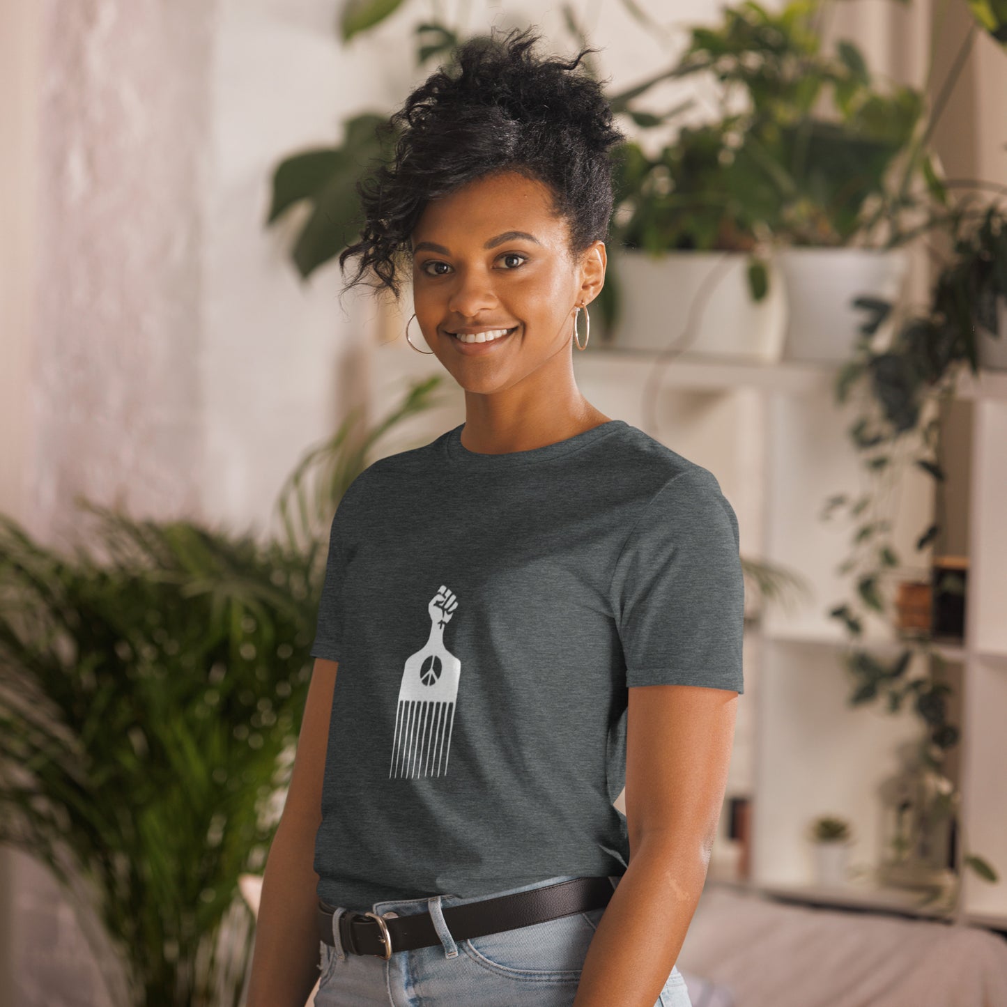 Black Power Hair Pick Unisex T-Shirt