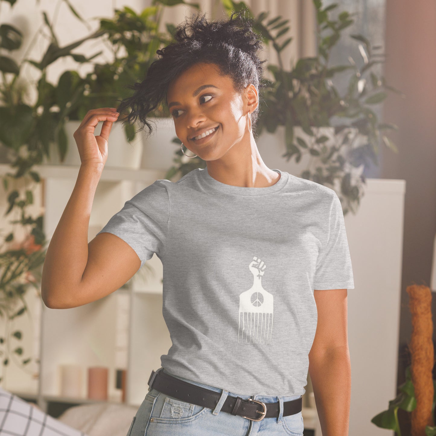 Black Power Hair Pick Unisex T-Shirt