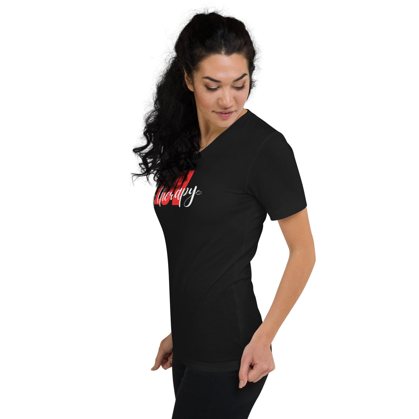 Luv is Therapy Unisex Short Sleeve V-Neck T-Shirt