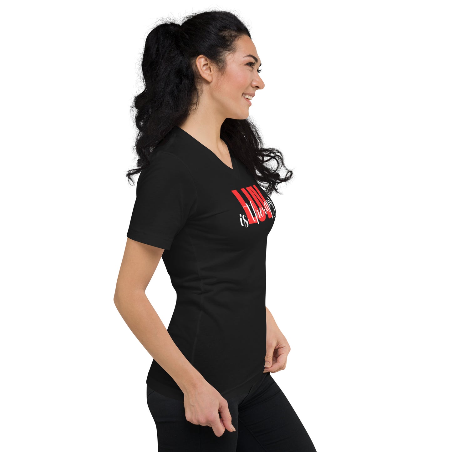 Luv is Therapy Unisex Short Sleeve V-Neck T-Shirt