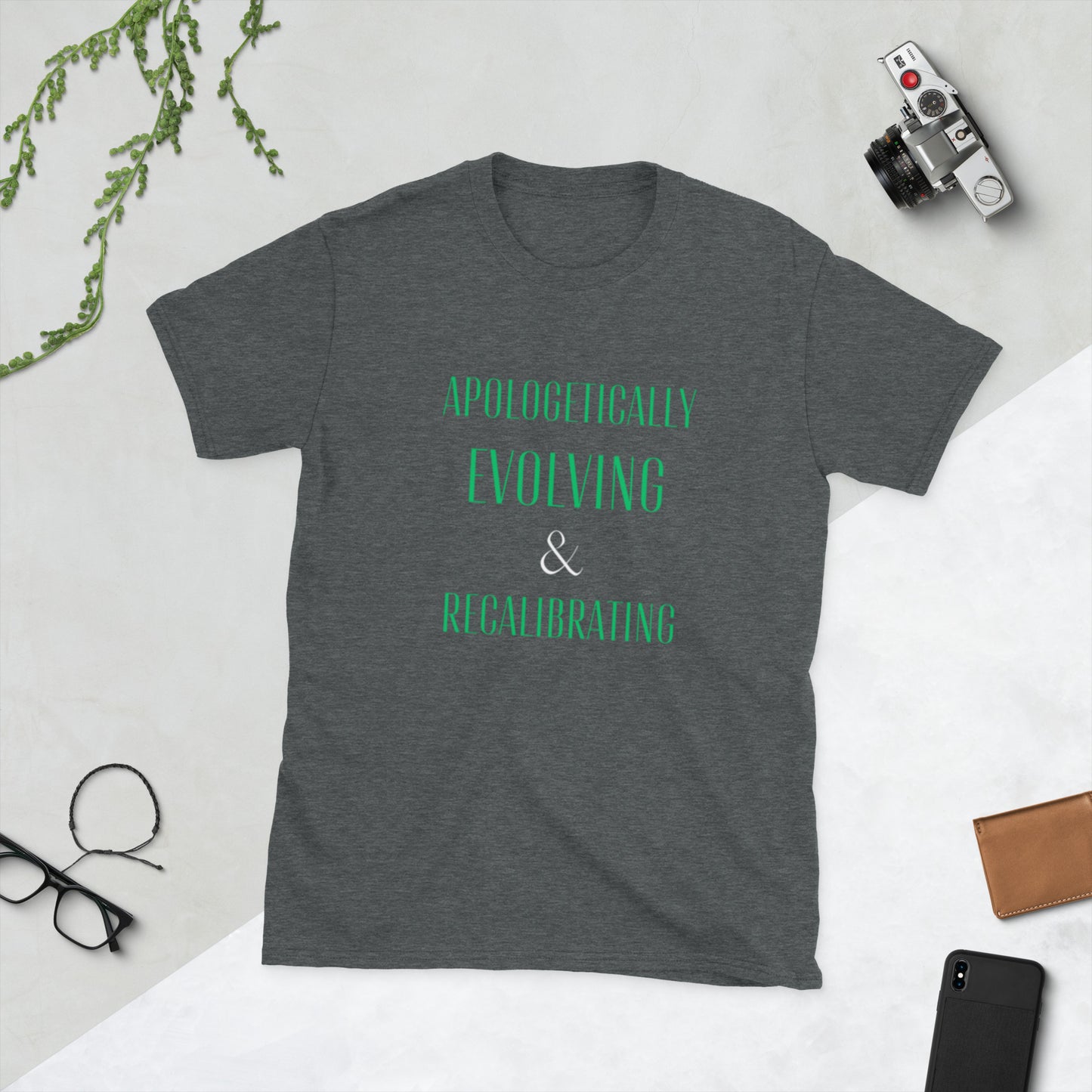 Apologetically Evolving Recalibrating Sleeve Unisex T-Shirt