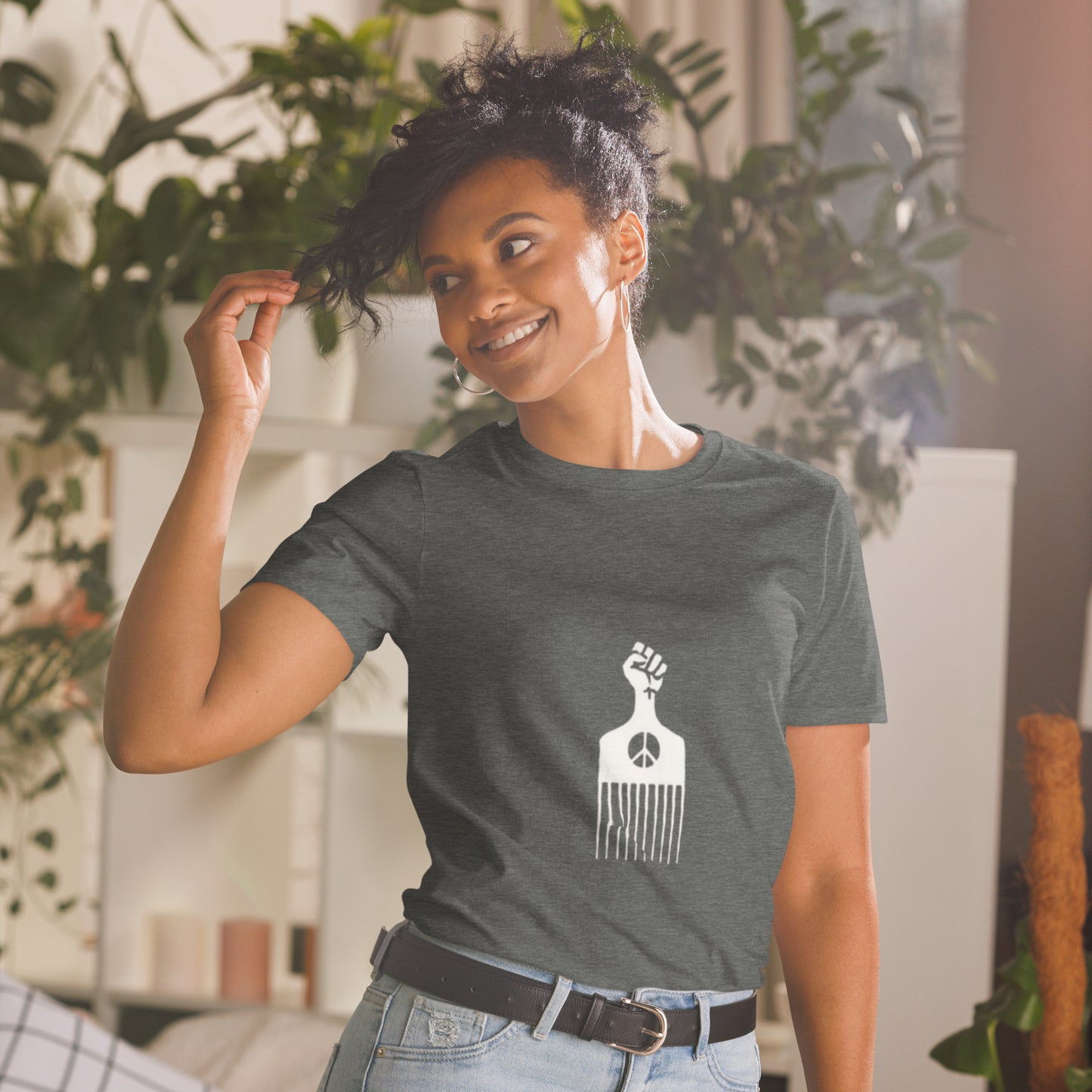 Black Power Hair Pick  Unisex T-Shirt