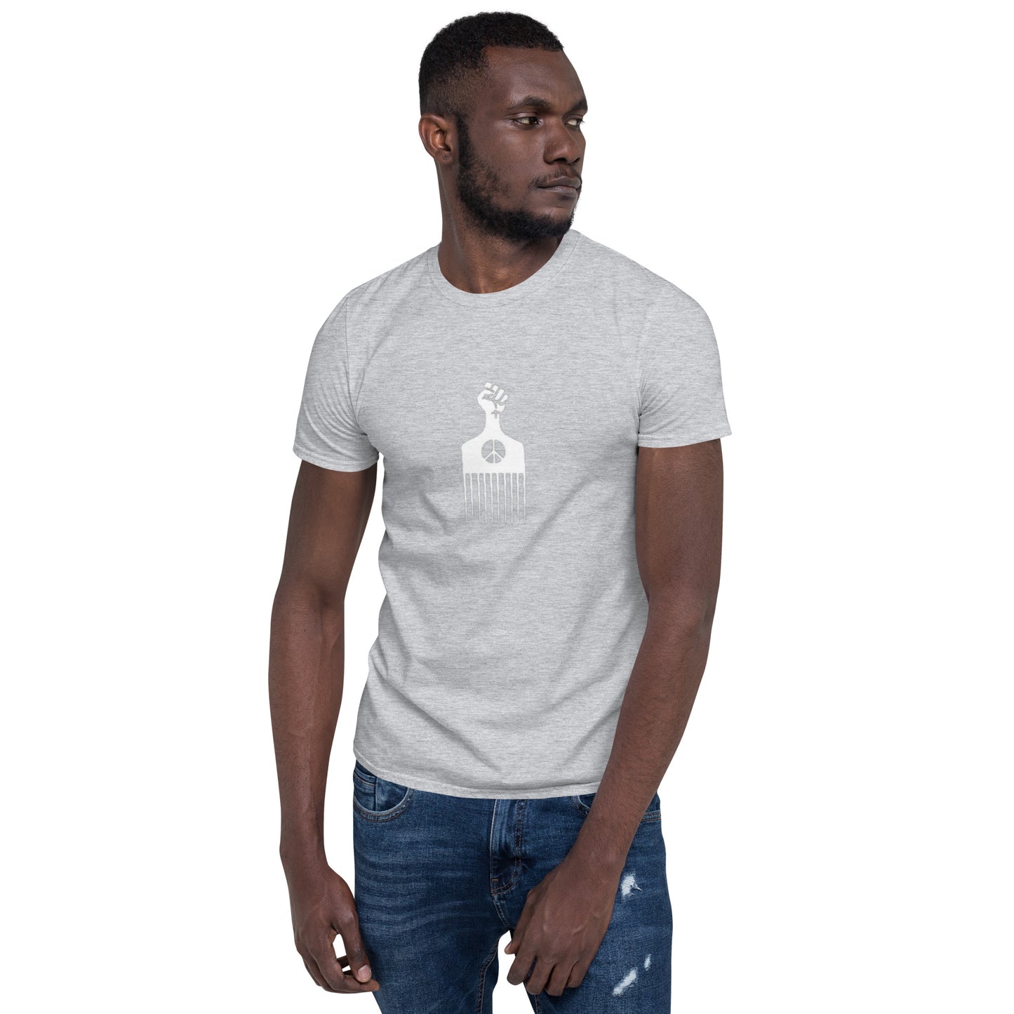 Black Power Hair Pick Short-Sleeve Unisex T-Shirt