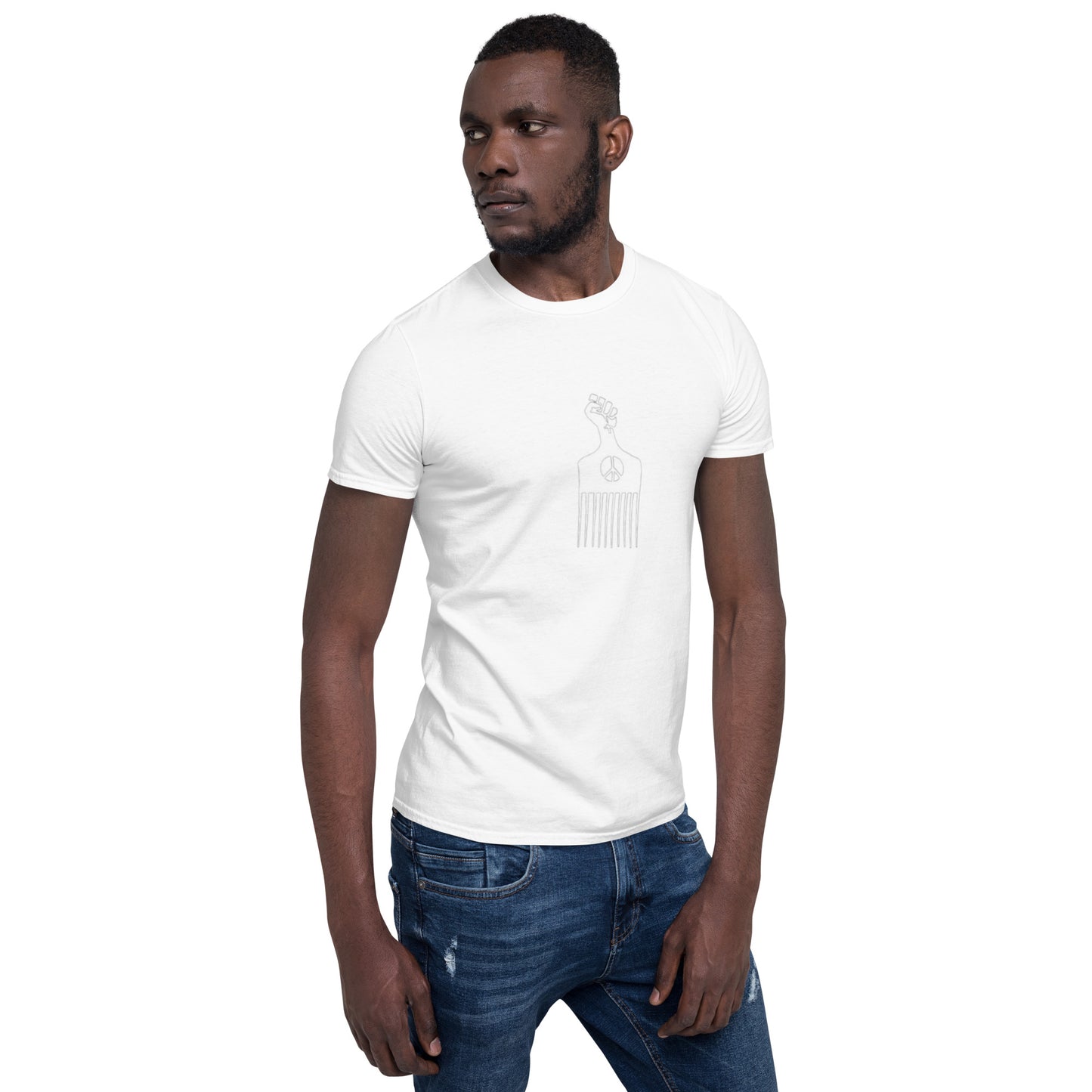 Black Power Hair Pick Short-Sleeve Unisex T-Shirt