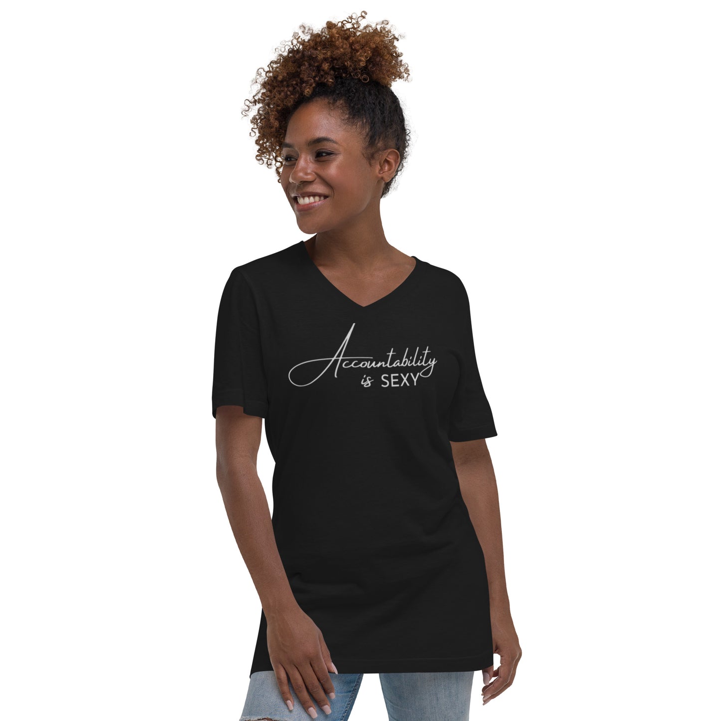 Accountability is Sexy Unisex Short Sleeve V-Neck T-Shirt