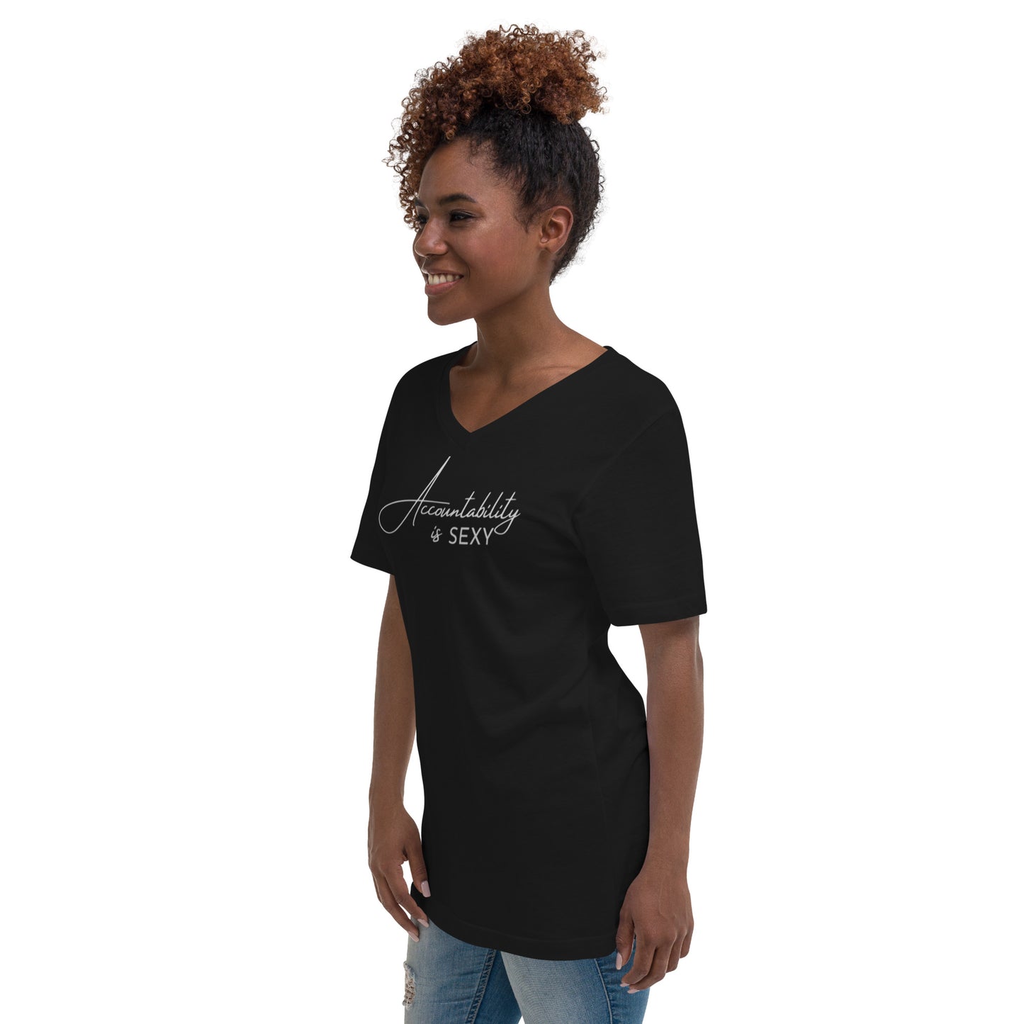 Accountability is Sexy Unisex Short Sleeve V-Neck T-Shirt