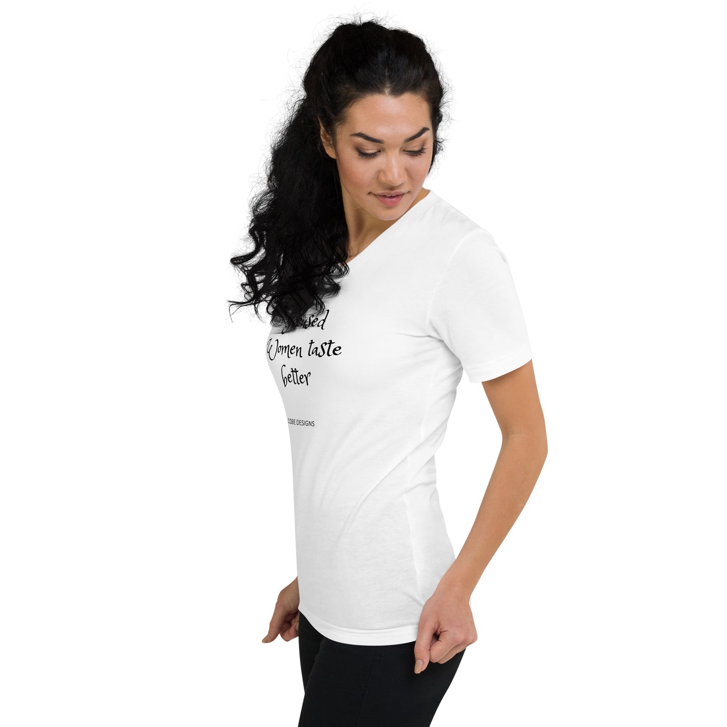 Focused Women Taste Better Short Sleeve V-Neck T-Shirt