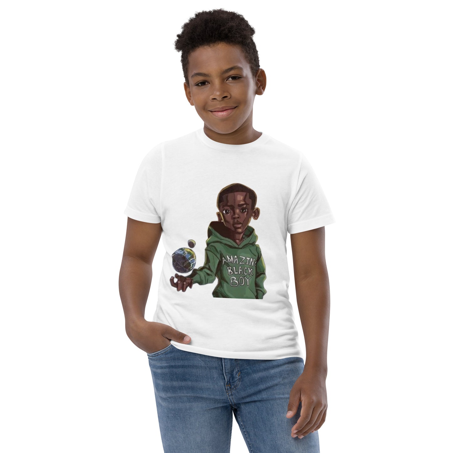 Amazing Black Boy Youth jersey t-shirt